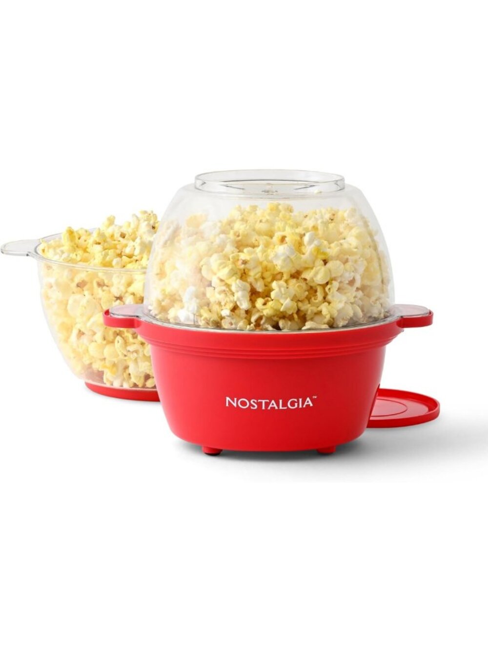 Easy-Clean Non-Stick Popcorn Maker - 8 Cups Theater-Style Popcorn Popper, Red